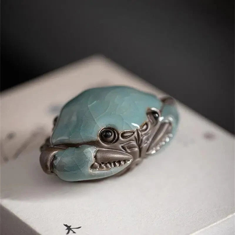 Handmade Cracked Glaze Crab Tea Set for Tea Ceremony