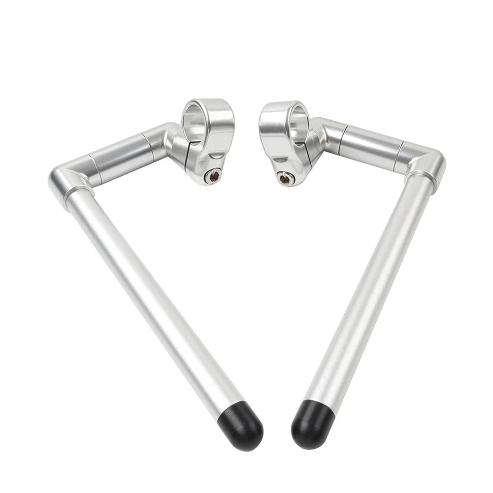 33MM Cafe Racer Bars for Universal Clip-On Handlebar (7/8") Silver
