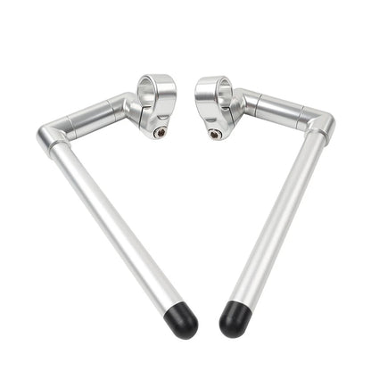 33MM Cafe Racer Bars for Universal Clip-On Handlebar (7/8") Silver