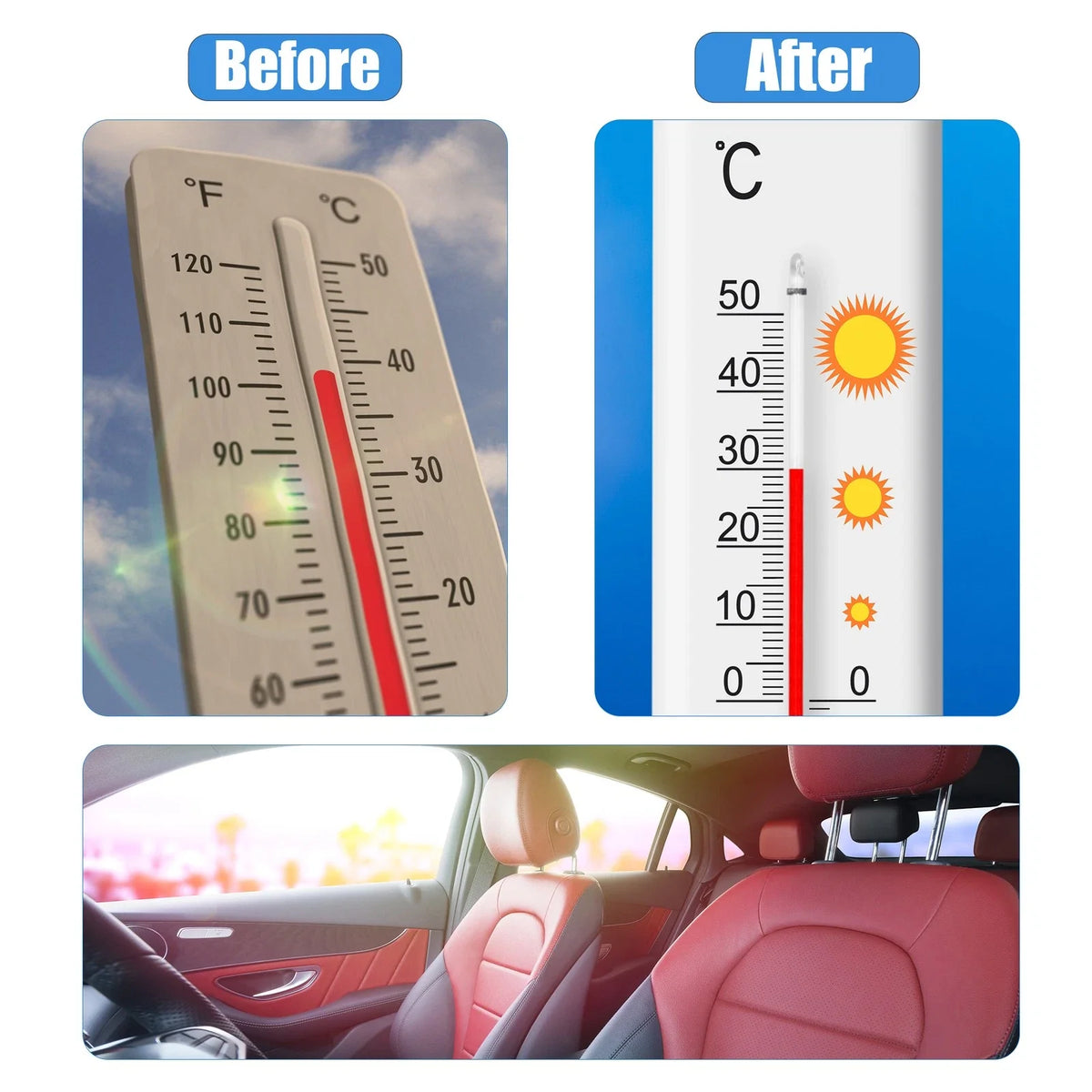 Foldable Windshield Sun Shade for Chevrolet Express (1996–2022) 172x87cm