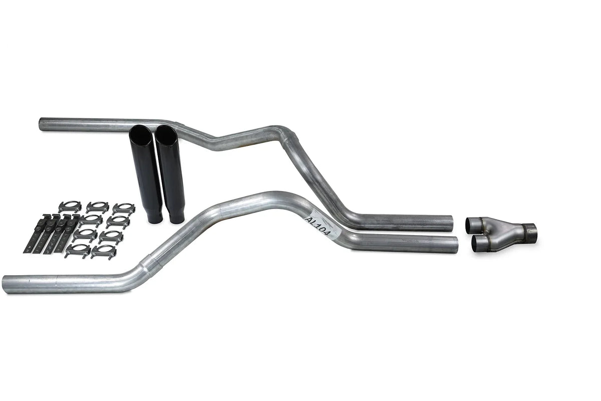 Dual Exhaust Kit for Chevy GMC 1500 Truck (2015–2018) - 2.5" Black C Tips