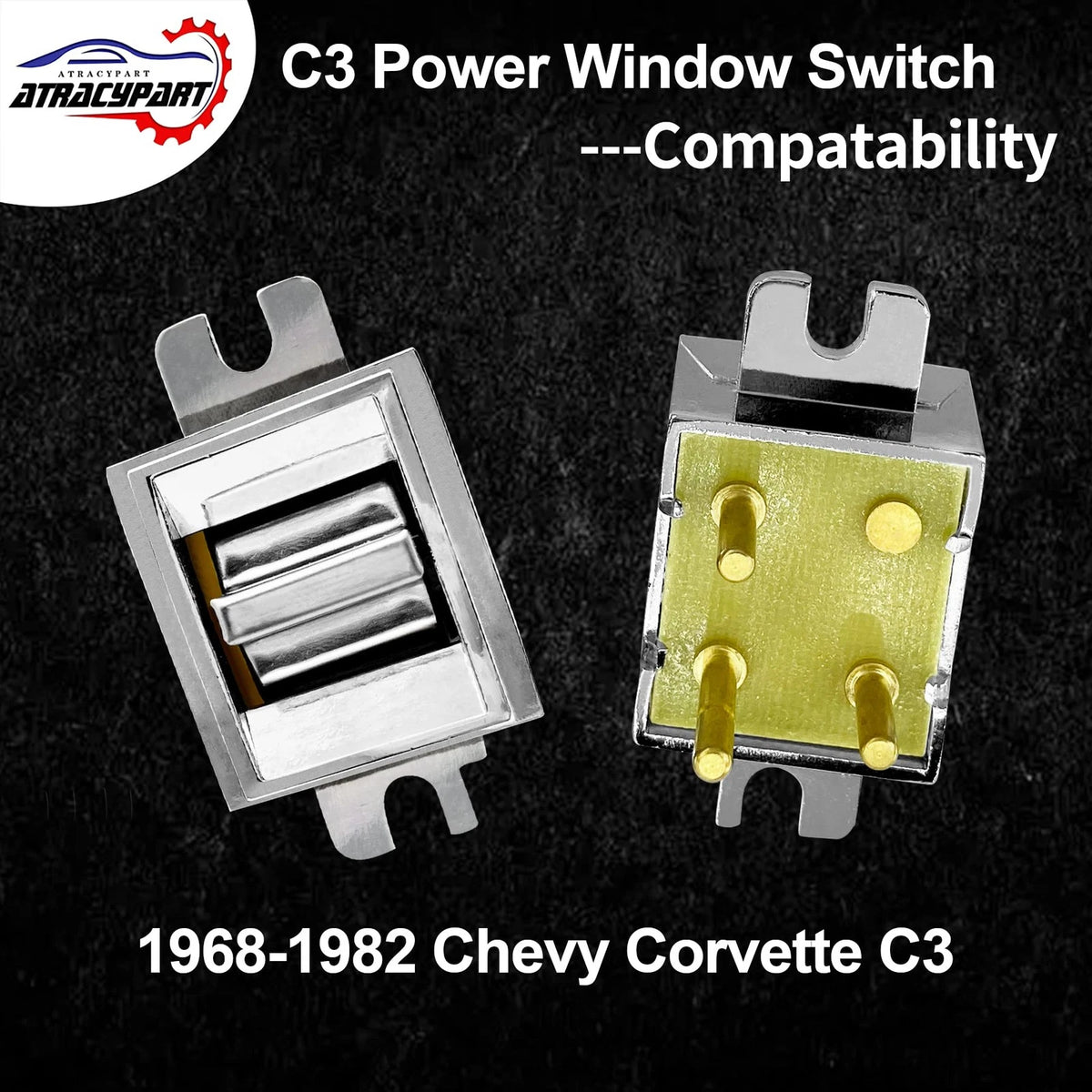 C3 Power Window Switch Pair for Chrome Plated