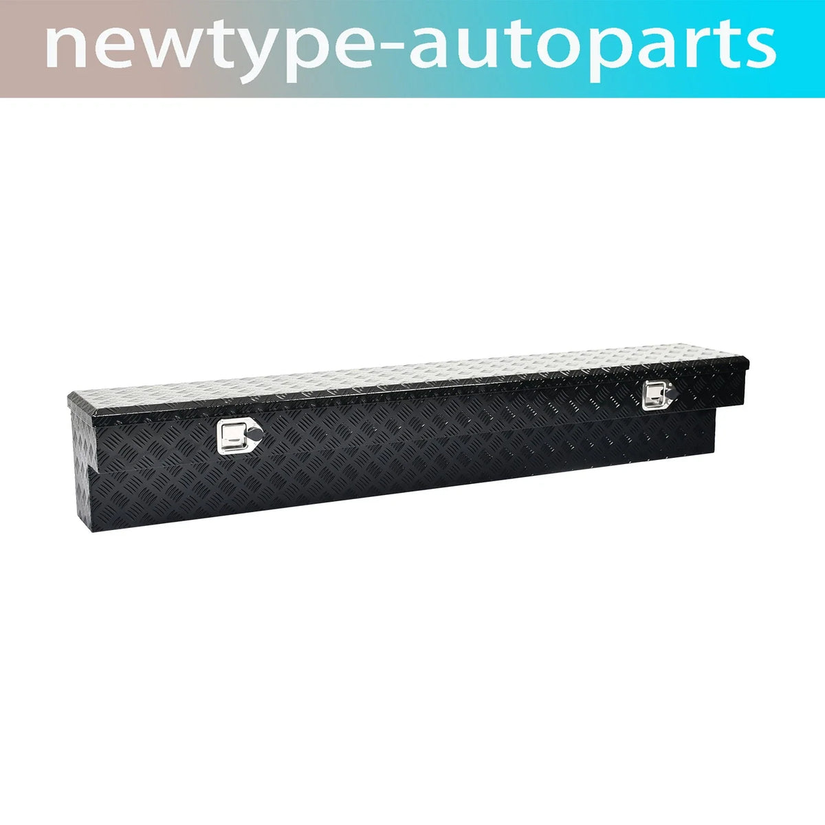 72" Gloss Black Aluminum Tool Box for Truck (Storage, Lock, Key)