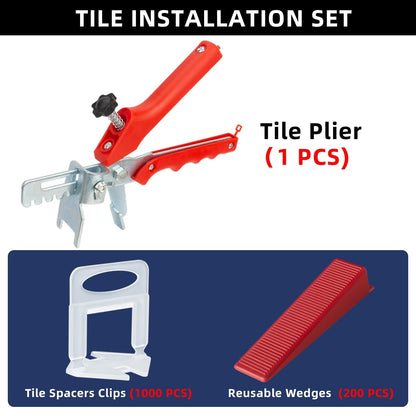 Tile Leveling System with Plier and 1000-Piece Spacers 1/16 Inch