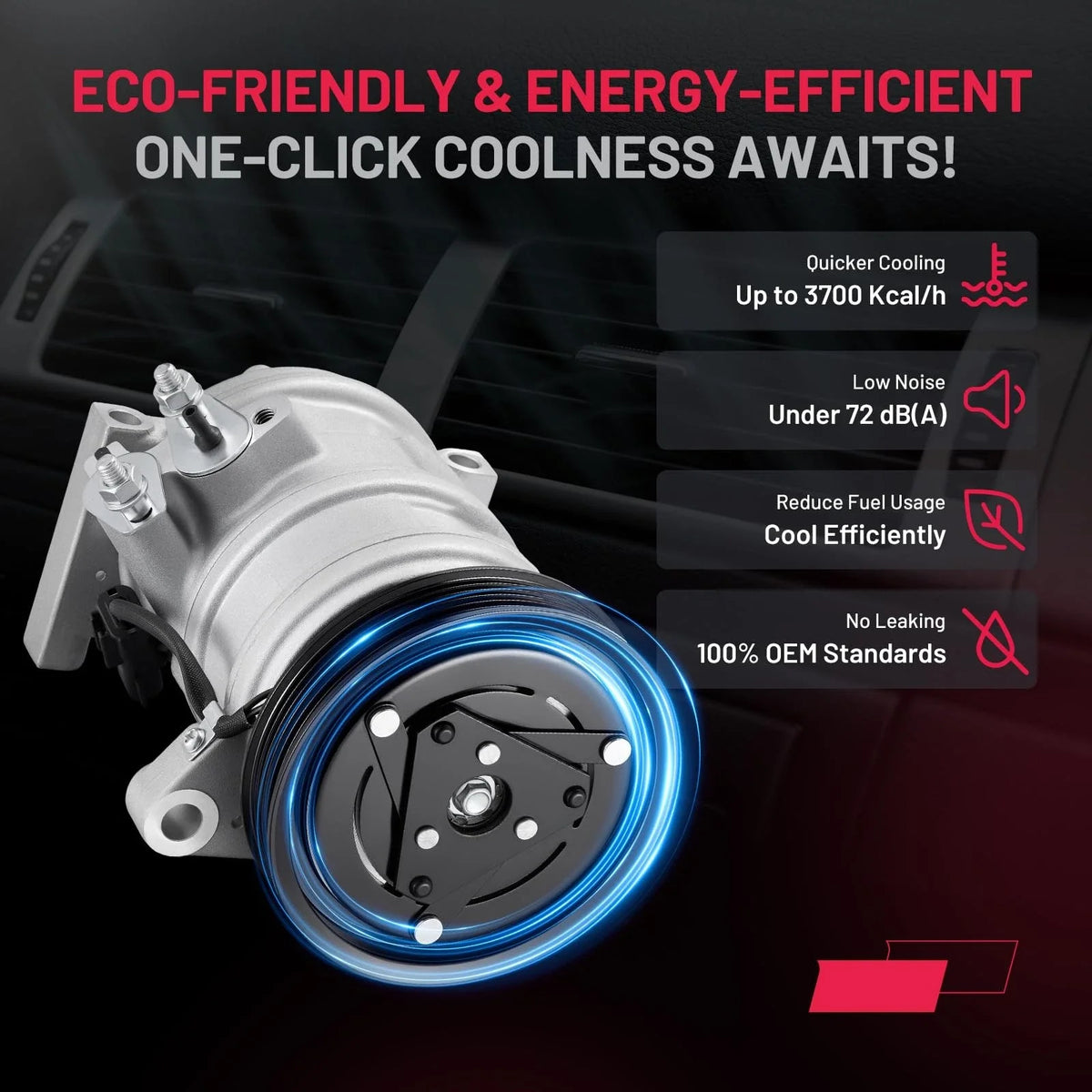 AC Compressor CO 29001C for Dodge Caravan 3.3L/Grand Caravan 3.8L (2001–2007)