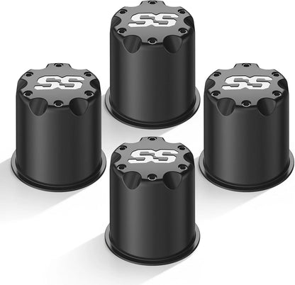 Black SS Center Cap Cover for Golf Cart (2.65" Dia Bore)