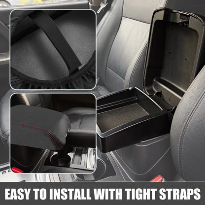 Center Console Armrest Cover for Dodge Durango (2011–2021) Black Red Stitches 723115424430