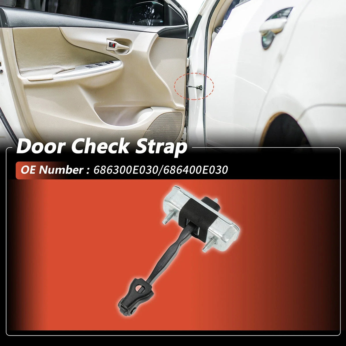 Door Check Strap for Toyota Highlander (2009–2015) No.686300E030/686400E030