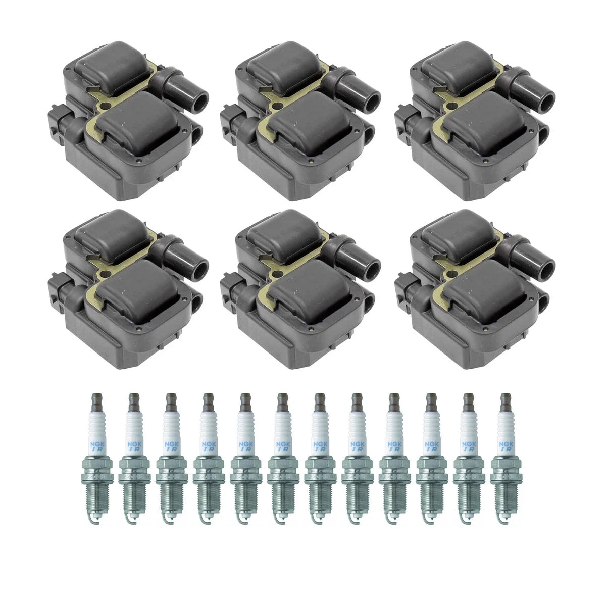 2X Ignition Coil & NGK 12 Laser Iridium Spark Plug Kit for Crossfire E320 (2001–2007)