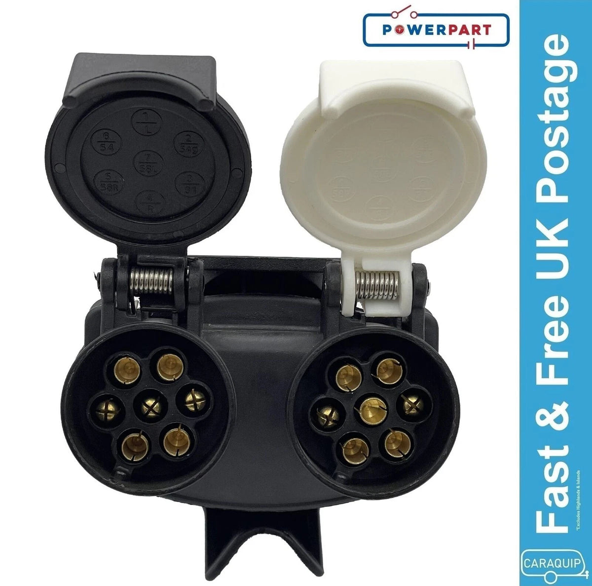 2X 13 Pin to 7 Pin Towing Socket Adapter for Caravan (RI790)
