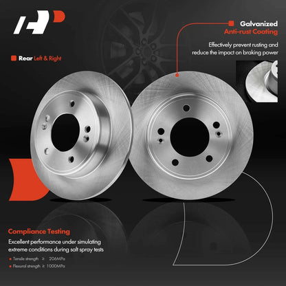Rear Disc Brake Rotor & Pad Set for Hyundai Elantra Kia Forte