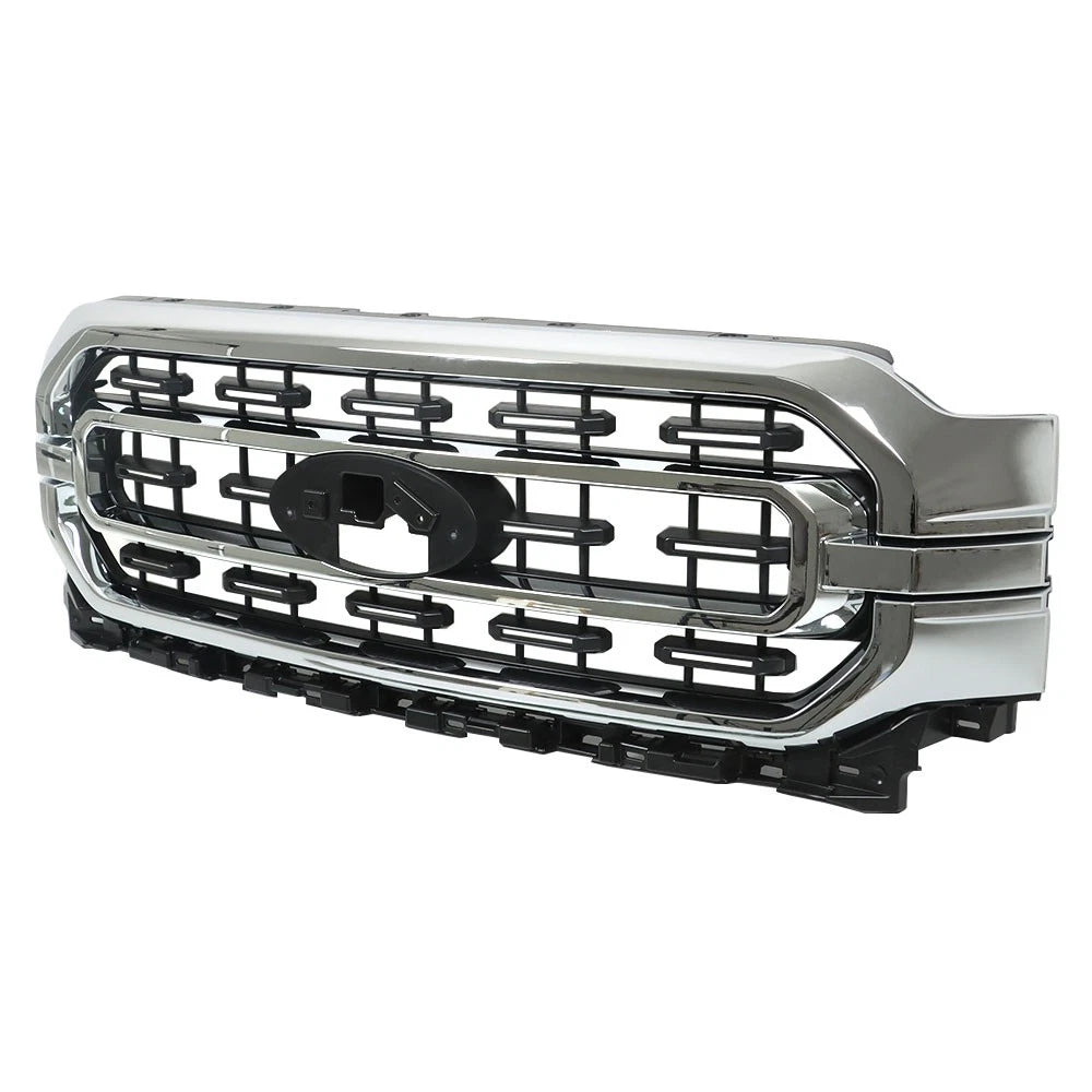Bumper Grill Front Black & Chrome for Ford F150 XLT (2021–2022) ML3Z-8200-CA