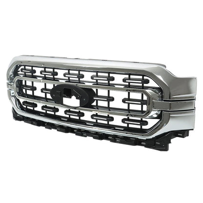 Bumper Grill Front Black & Chrome for Ford F150 XLT (2021–2022) ML3Z-8200-CA