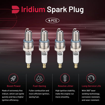 Set of 4 Spark Plugs for Jeep Cherokee CJ5 CJ6 Grand Wagoneer (1972–1993)