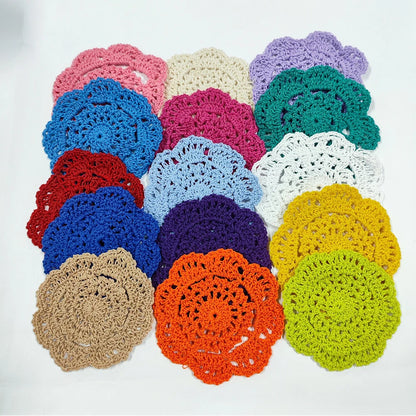 15Pcs 4" Round Crochet Lace Doilies Coaster Set