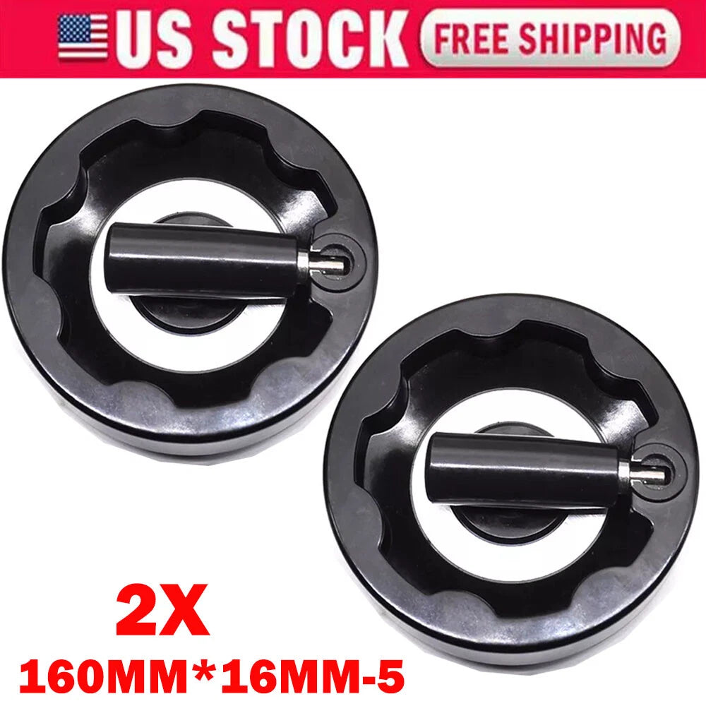 2X Inside Ripple Fold Away Hand Wheel for Milling Machine (Black)