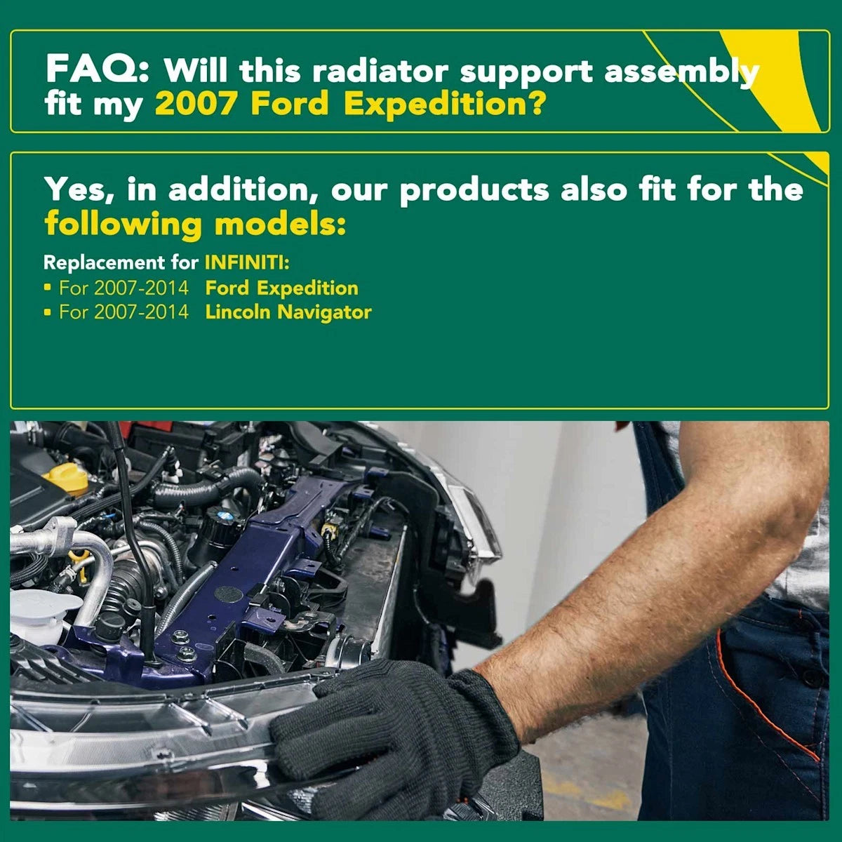 Radiator Support Upper for Ford Expedition Lincoln Navigator (2007–2014) 18046472, FO1225205, 9L1Z16138A