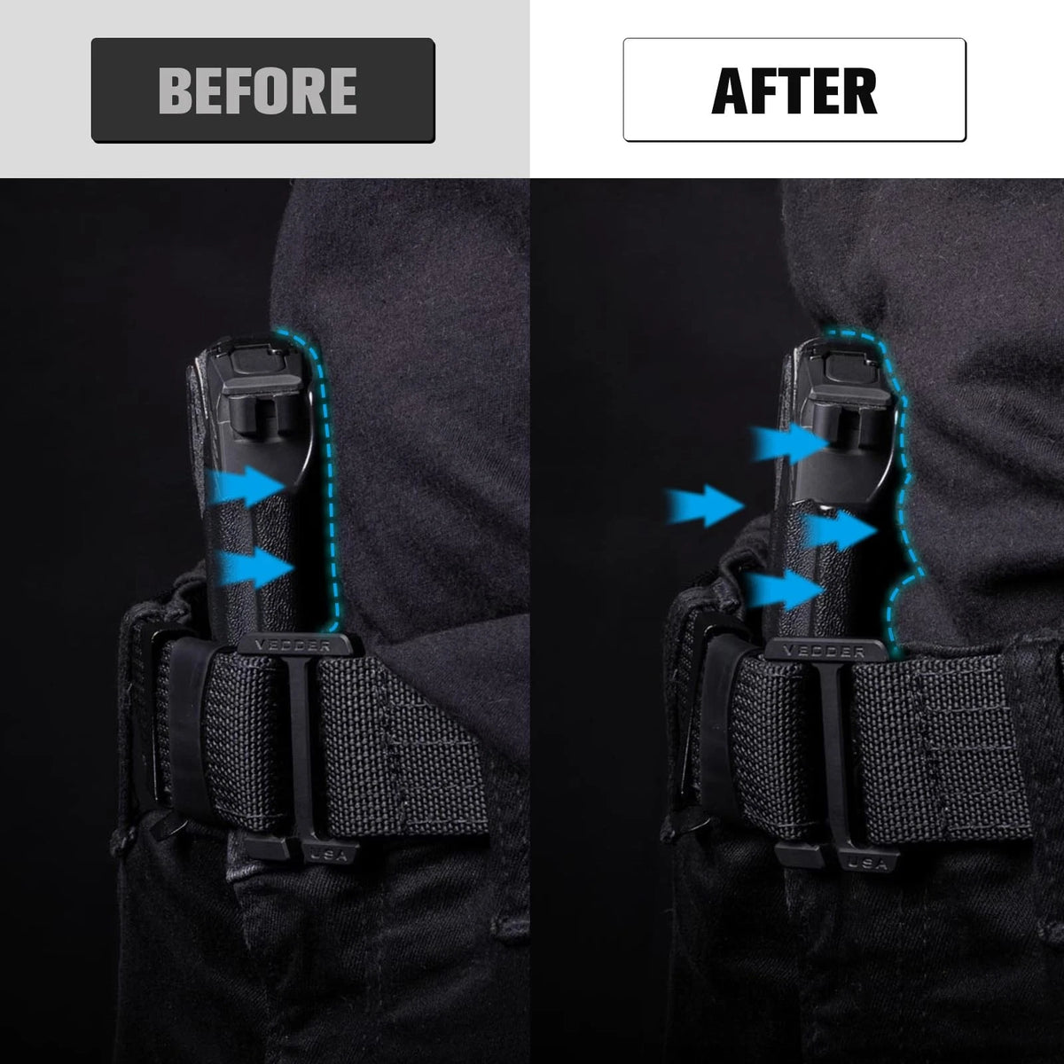 IWB Holster Wedge Kit for Comfortable Fit (0.47 inches + 1 inch)