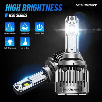 4X 9006 9005 LED Headlight Kit Combo Bulbs for High Low Beam (6500K)