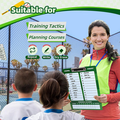 Set of 2 Baseball Dry Erase Coaching Clipboards