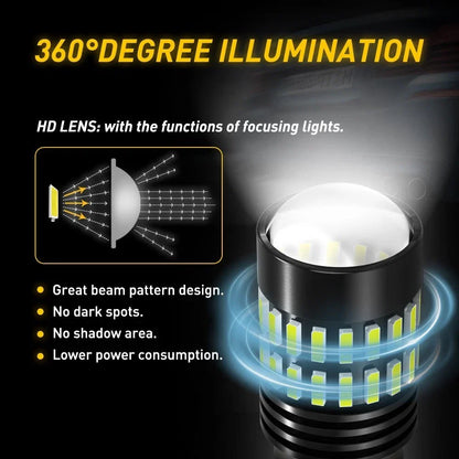 2X White 1156 BA15S 48SMD LED Turn Signal Bulbs for Cars