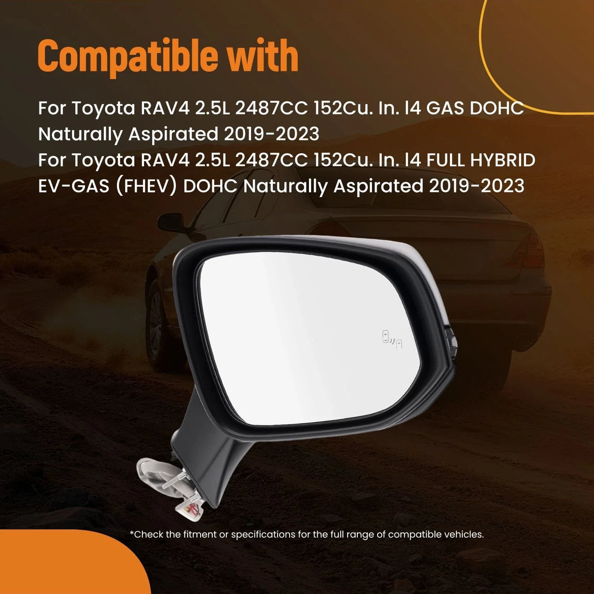 Right Rear View Mirror for Toyota RAV4 (2019–2023) 8791042E41 White