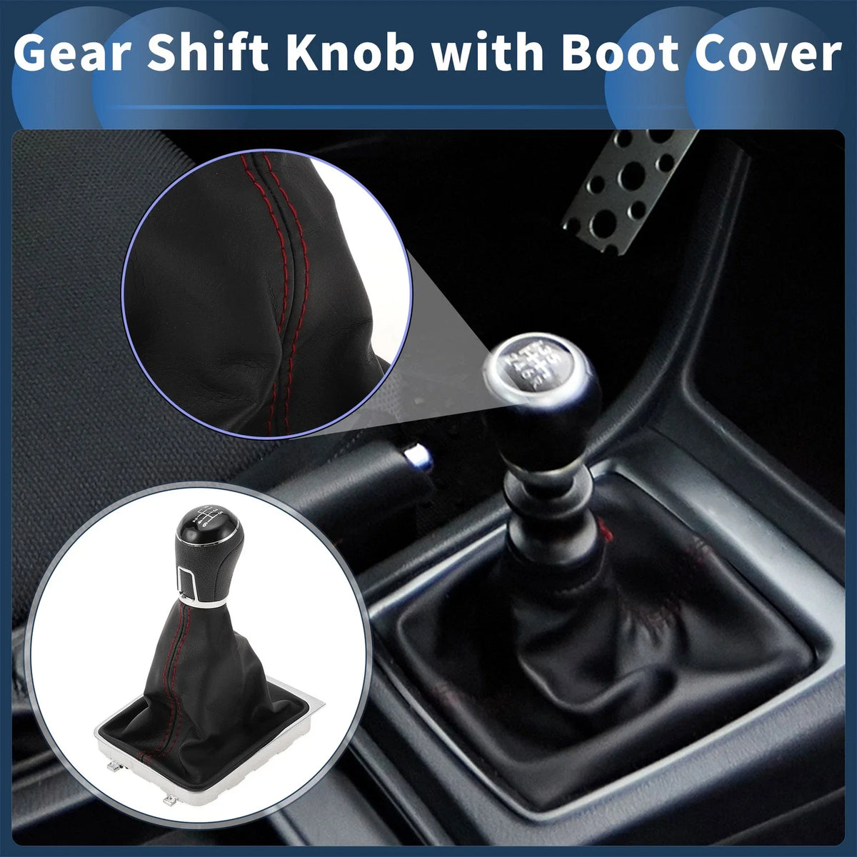 6 Speed Gear Shifter Knob with Cover for Volkswagen Passat (2008–2012)