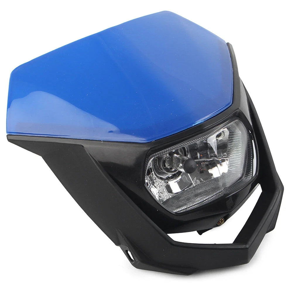 1 Pcs Blue Universal Headlight for Supermoto Dirt Bike (Universal Fit)