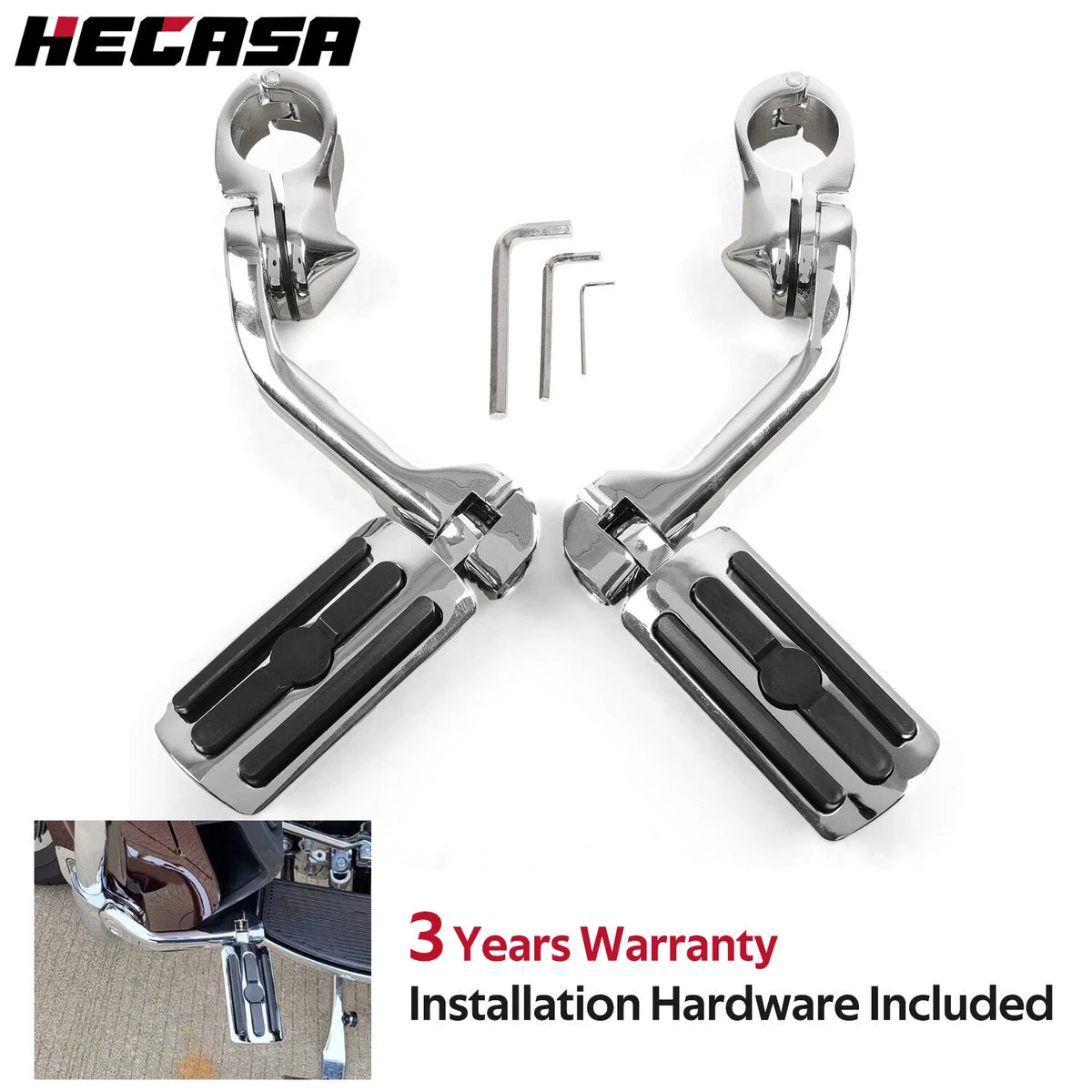 1.25" Highway Foot Pegs for Harley Road Glide, Honda GoldWing GL 1500 (1996–2000)