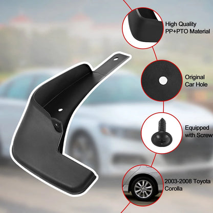 Set of 4 Mud Flaps Splash Guards for Toyota Corolla (2003–2008)