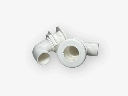Set of 2 Thru Hull Fittings for TH Marine (TH-1592-B) 1.5in 90 Degree Barbed