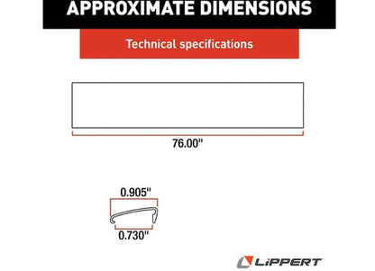 76" Snap Trim Screw Cover for Lippert (Cut To Length)