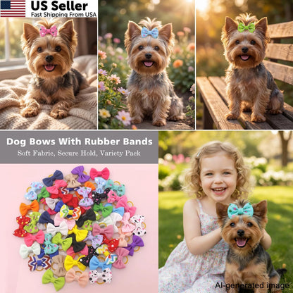 Set of 4 Mini Rubber Bands for Small Dogs (1.5 inches) - Multi-colored