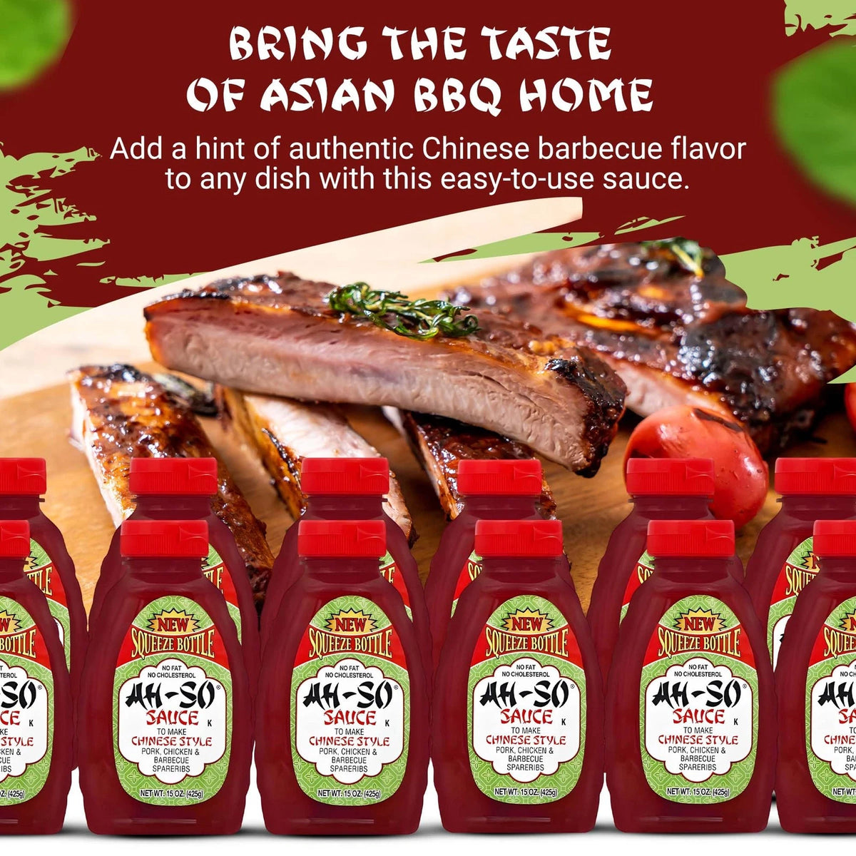 12 Pack of Ah-So Chinese-Style BBQ Sauce Red Rib 15 Ounce