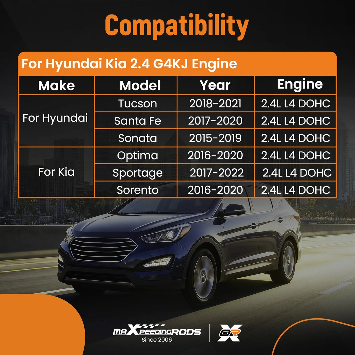 Engine Rebuild Overhaul Kit for Hyundai Kia (G4KJ, MT9YBQ)