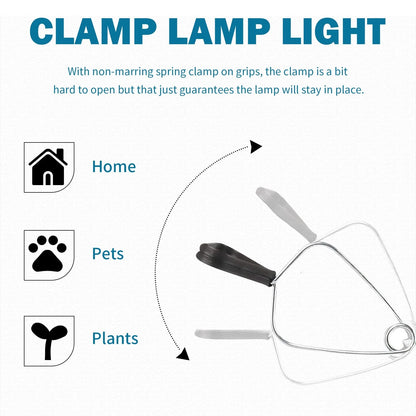 EP Clamp Lamp Light with Detachable 8.5 Inch Reflector for Automotive