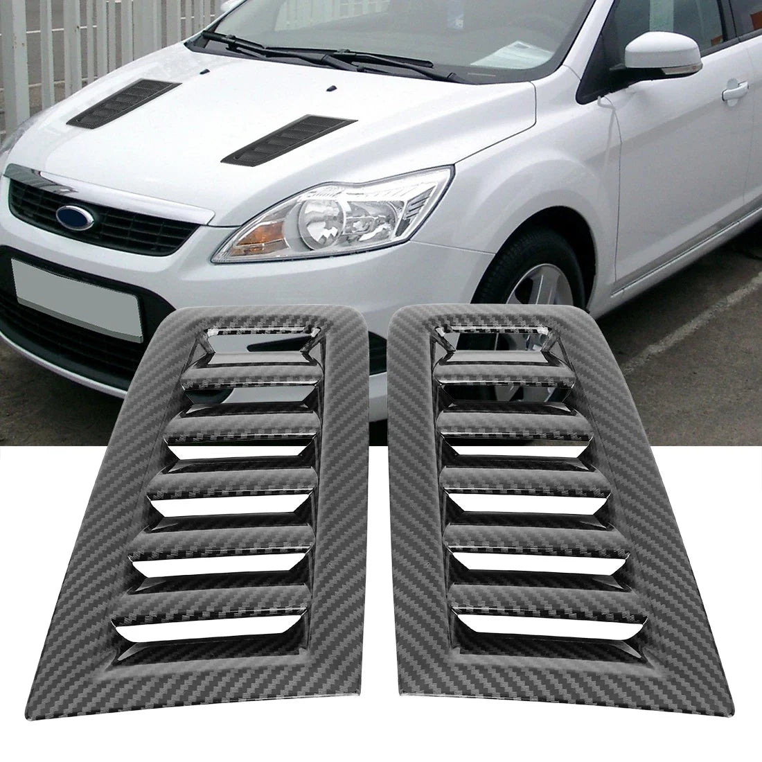 Pair Scoop Intake Hood Vent for Ford Focus MK2 MK3 (2005–2018)