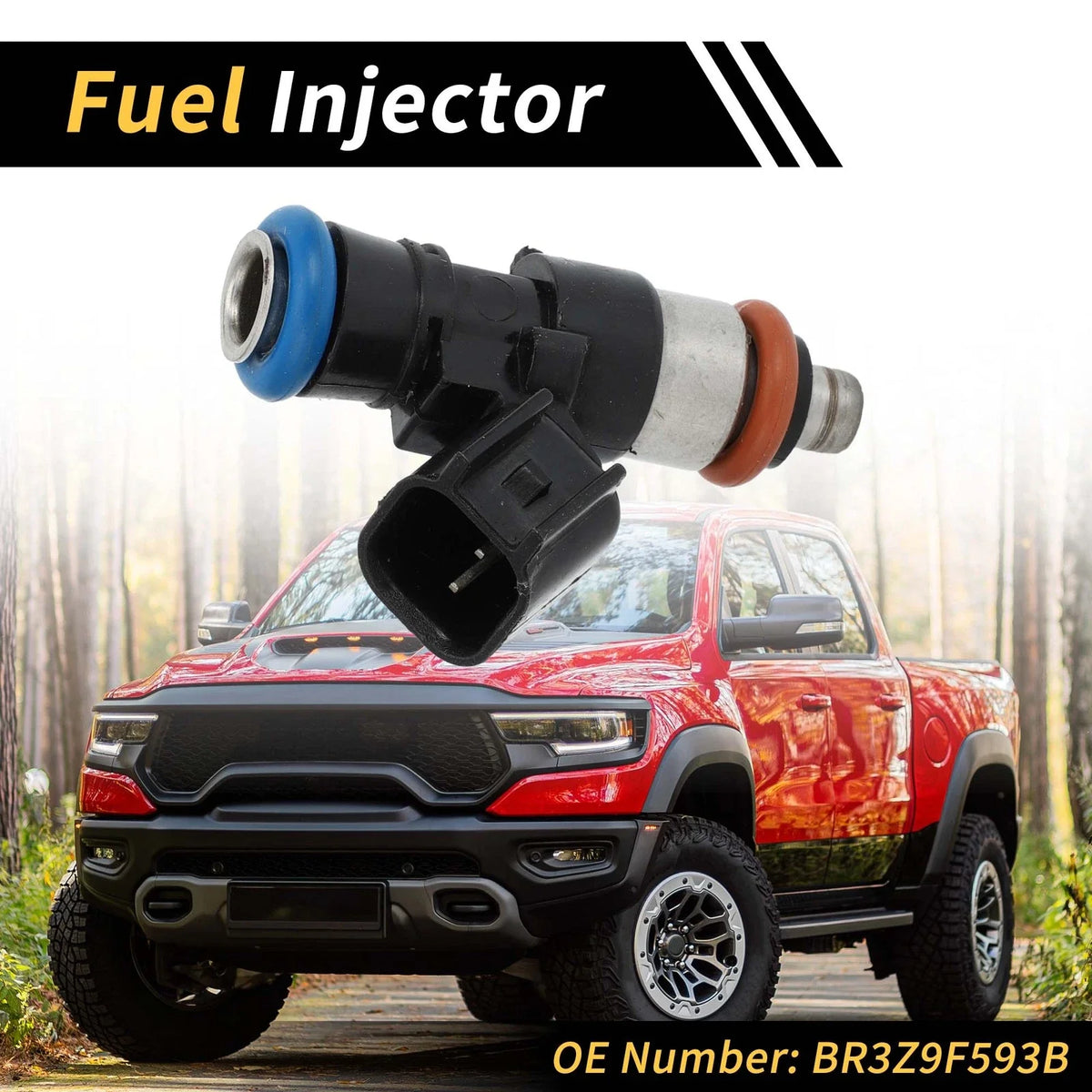 Fuel Injector for Ford Explorer (2011–2019) No.BR3Z9F593B 4 Holes Black