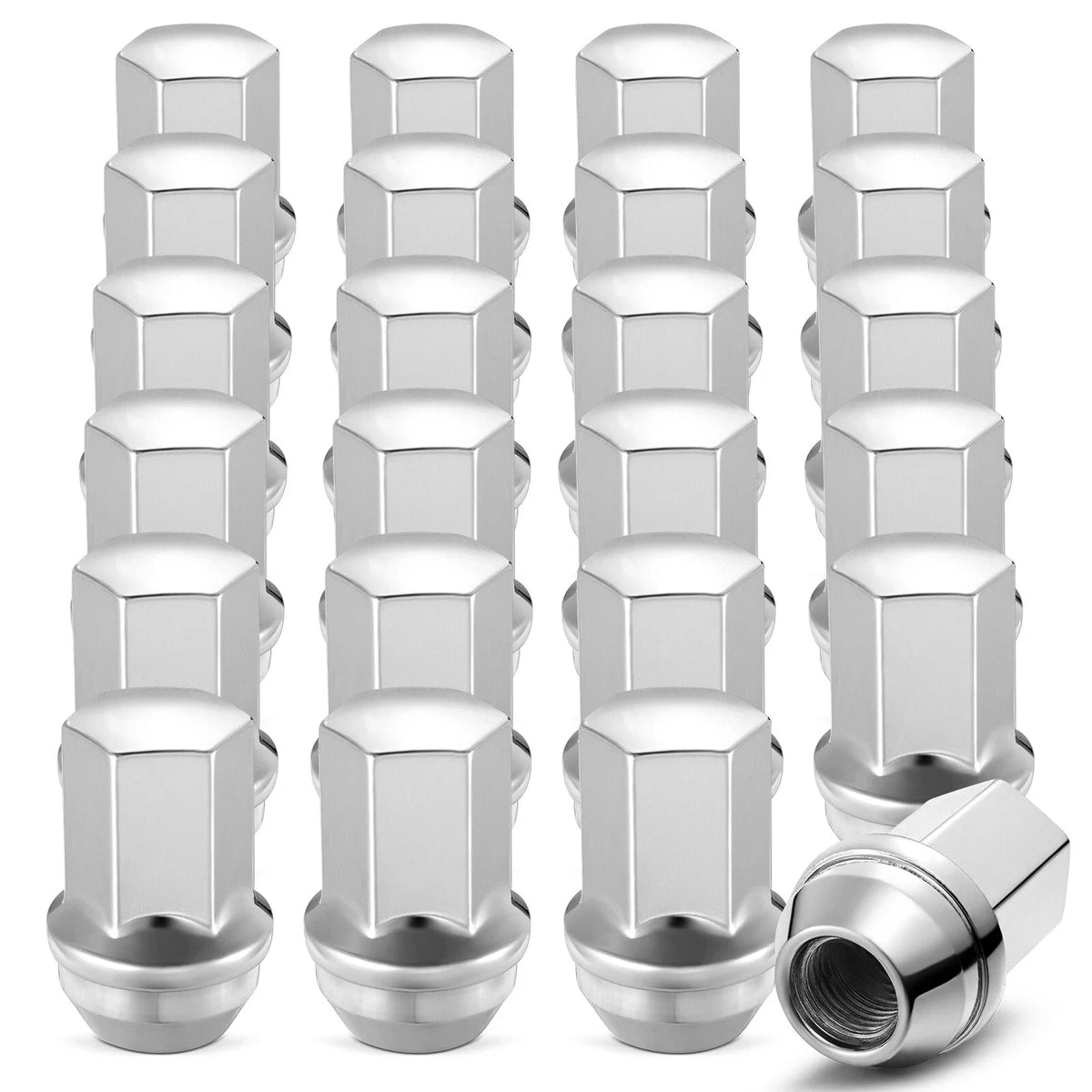 14x1.5mm Lug Nuts for 7/8" Hex Chrome (24 Pack, 1.8" Length) (Factory Style)