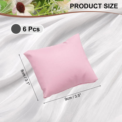 Set of 6 Leather Watch Pillows for Jewelry Display - Pink