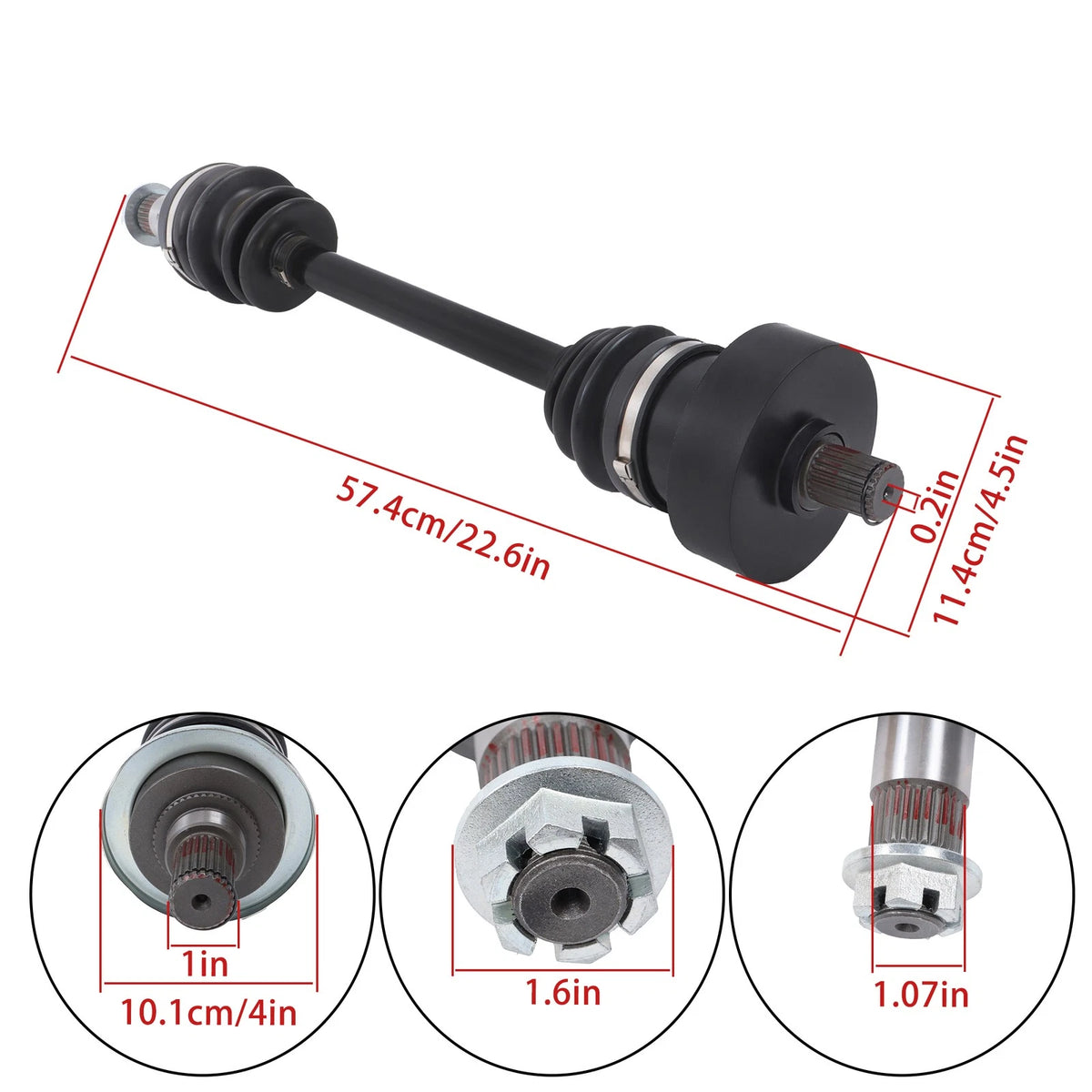 Front Left CV Axle Drive Shaft for Arctic Cat 400 (2006–2014) 0502-813, 1502-345