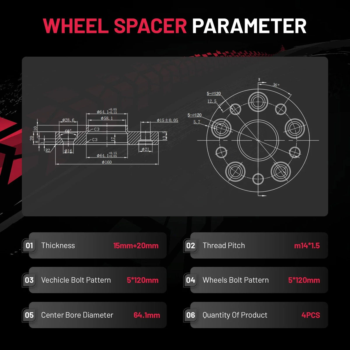 HubCentric Wheel Spacers for Acura MDX (2007–2024)