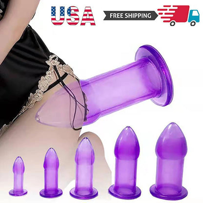 5PC Hollow Anal Dilator Butt Plug Set for Wearable Training