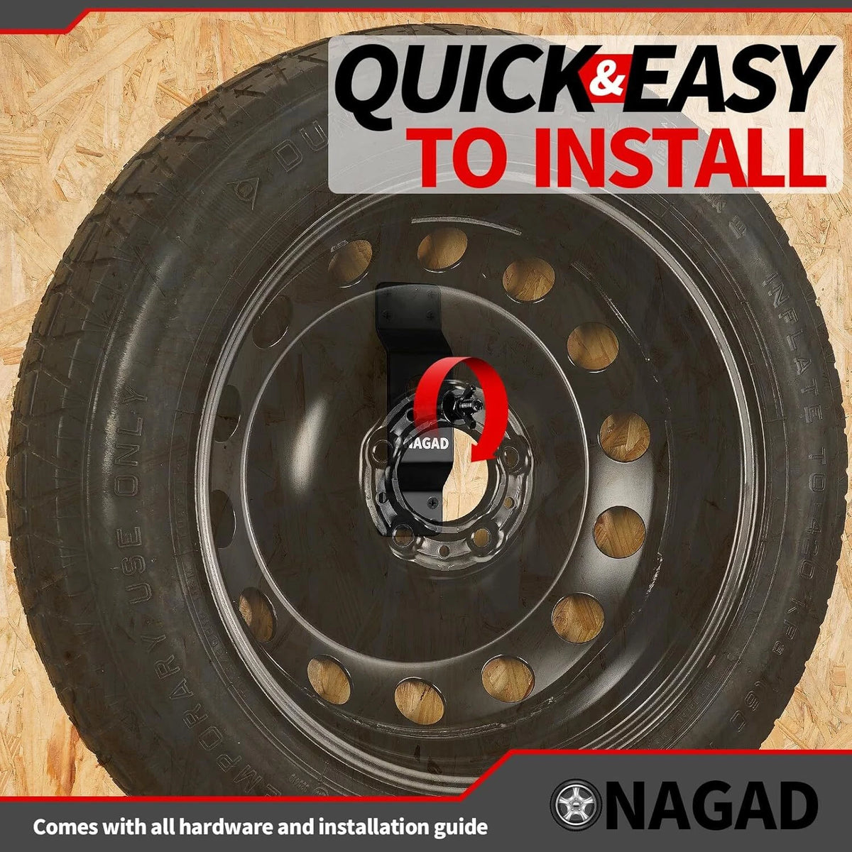 Spare Tire Holder for Wall Mount (Upgraded Carrier)