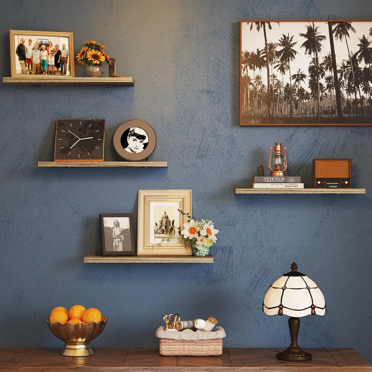 Set of 4 Wall Floating Shelves for Room Decor