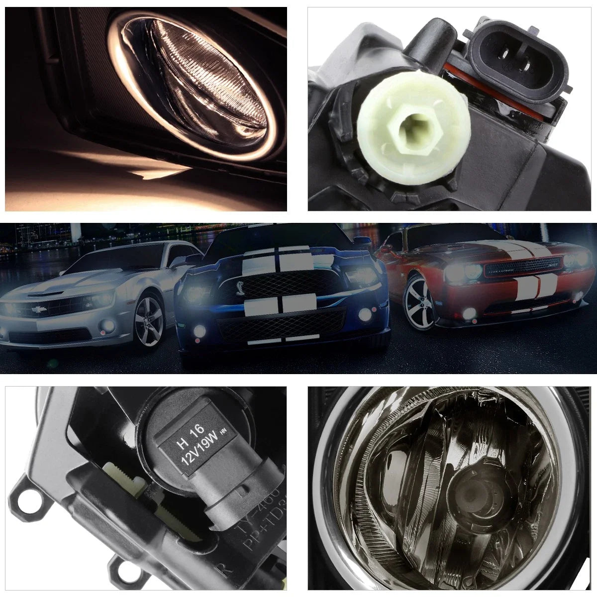Smoked Lens Fog Lights with Switch & Bezel for RAV4 XA40 (2016–2018)
