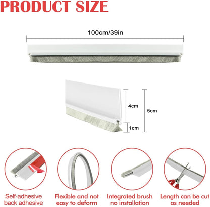 Door Sweep for Bottom of Door, 39.2" L with Brush (Universal Fit)