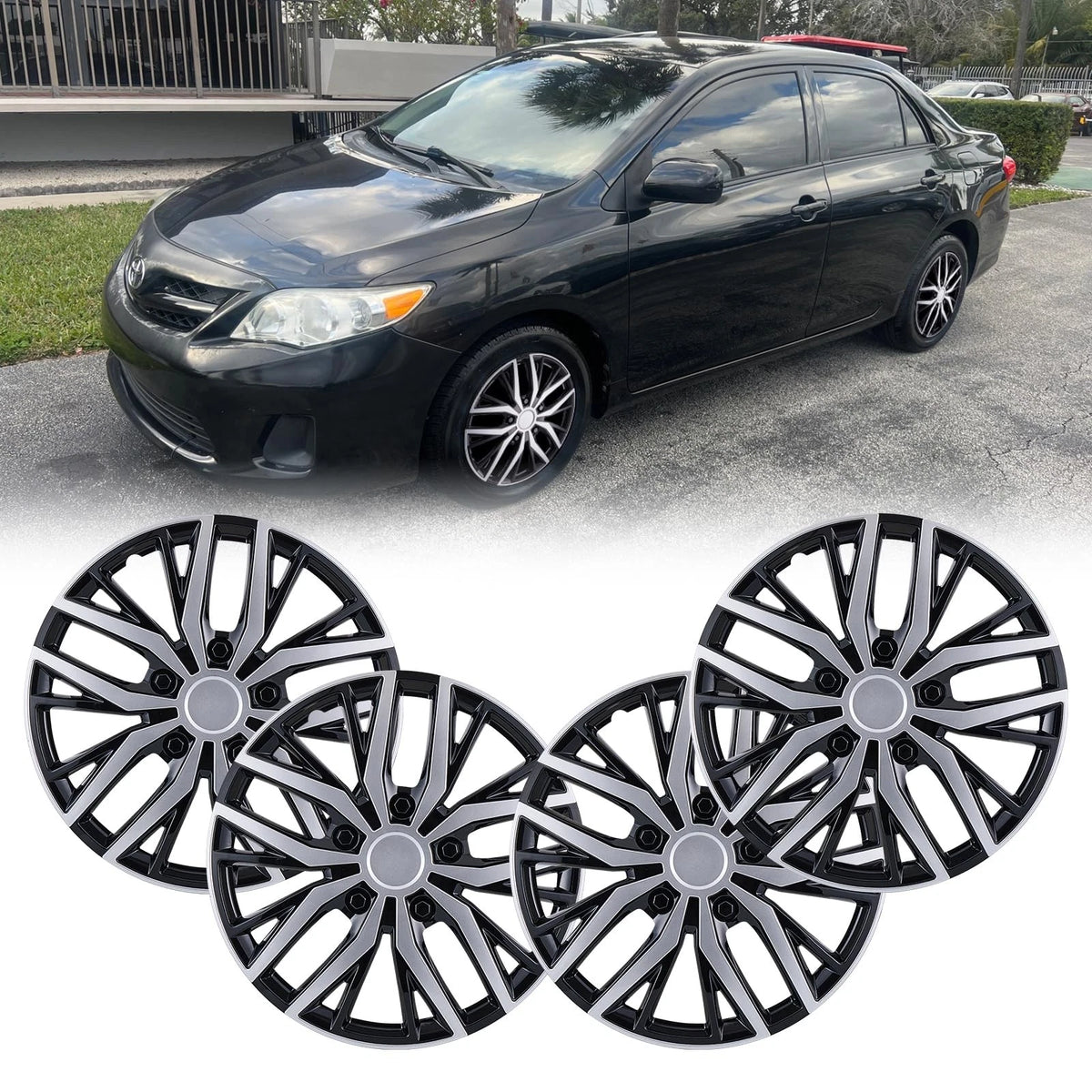 Set of 4 Universal 14" Hubcaps Wheel Covers for Cars, Trucks, SUVs