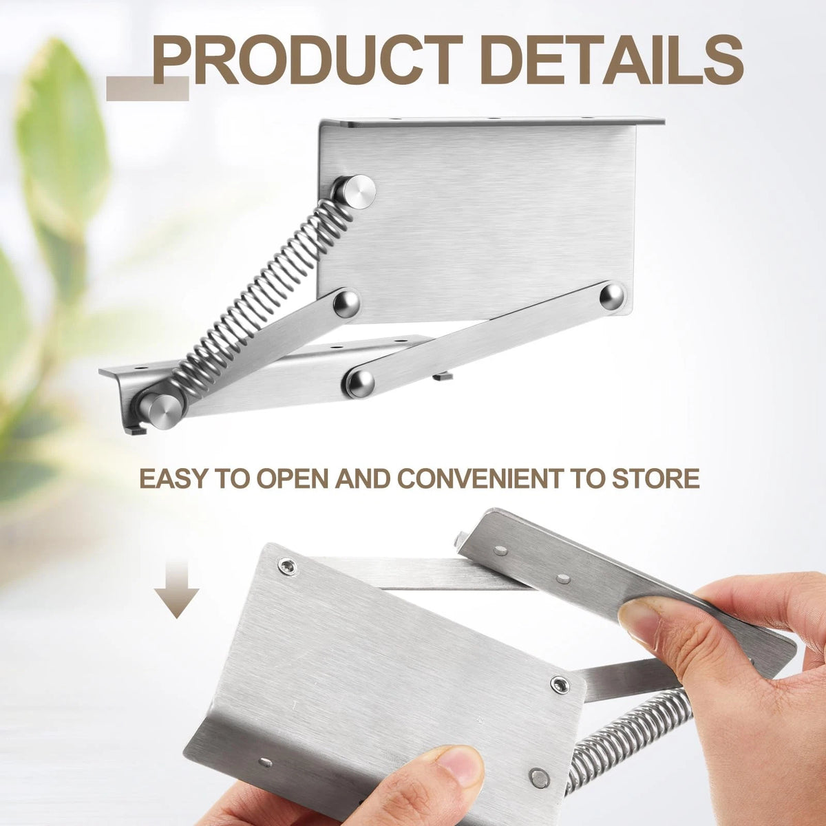 2X Pull Down Rack Hinges for Under Cabinet Spice Storage
