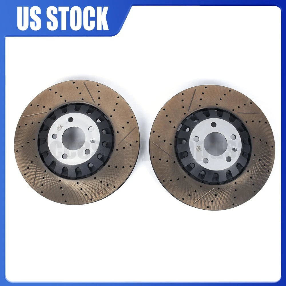 Set of 2 Front Vented Brake Disc Rotors & Pads for A6 A8 Q Q7 Q8 (2015–2023) 4M0615301AS, 100.3374.75, BD3649